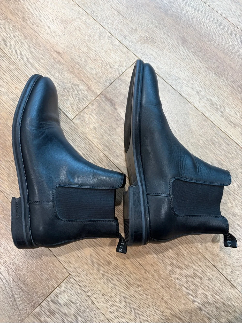 AllSaints Black Leather Chelsea Boots Men’s Size 11